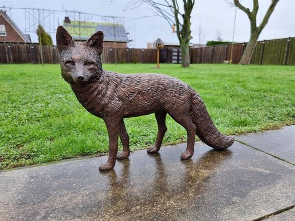 Grote foto beeld large bronze lifelike fox amazing details 57cm 38 cm brons antiek en kunst curiosa en brocante