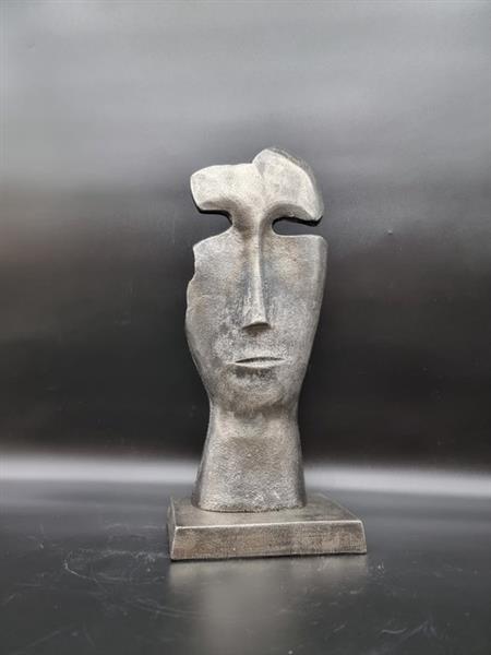 Grote foto beeld metal abstract face art ornament 37.5 cm metaal antiek en kunst curiosa en brocante