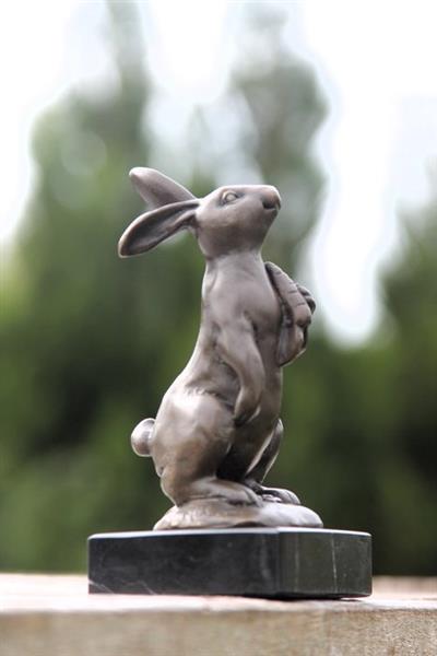 Grote foto sculptuur the rabbit 14 cm brons marmer antiek en kunst curiosa en brocante
