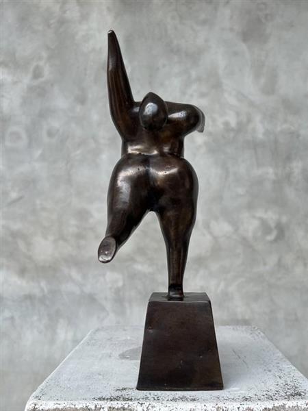 Grote foto sculptuur no reserve price voluptuous dancing lady statue bronze 26 cm brons antiek en kunst curiosa en brocante