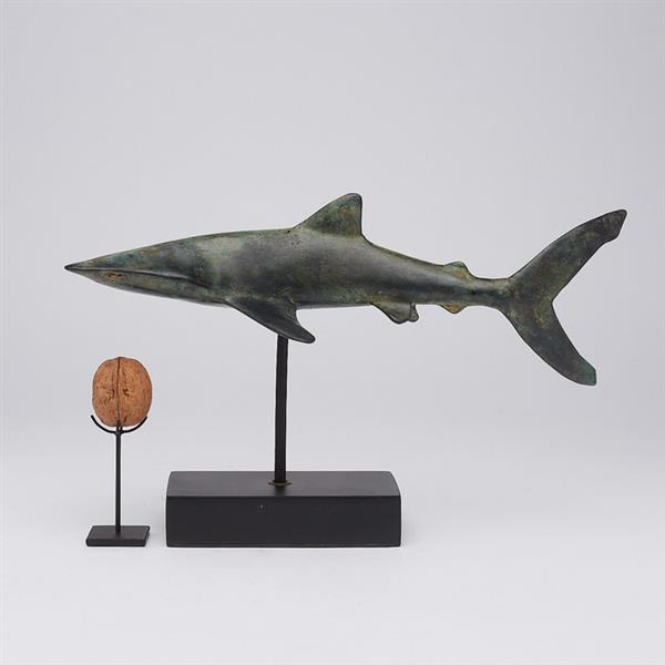 Grote foto sculptuur no reserve price bronze patinated great white shark carcharodon carcharias 20 cm antiek en kunst curiosa en brocante
