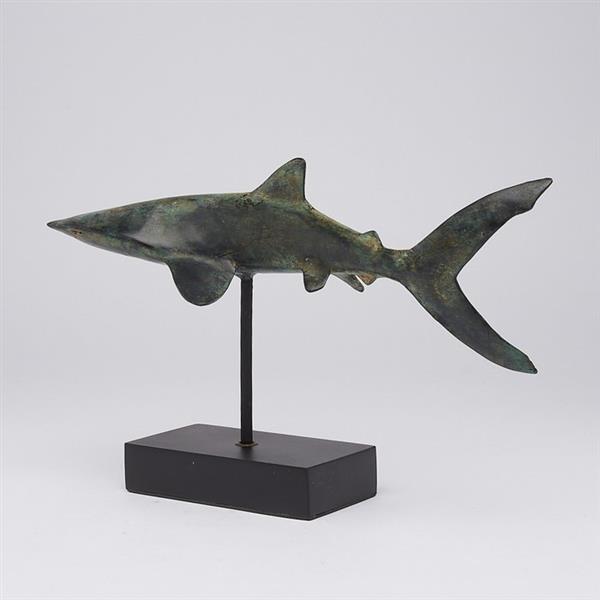 Grote foto sculptuur no reserve price bronze patinated great white shark carcharodon carcharias 20 cm antiek en kunst curiosa en brocante
