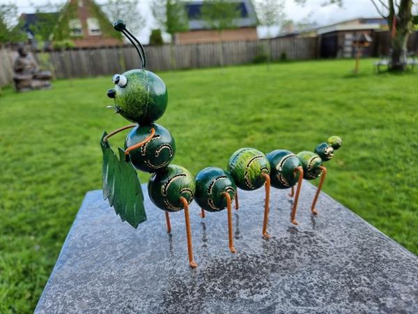 Grote foto beeld happy caterpillar metal new 19 cm metaal antiek en kunst curiosa en brocante