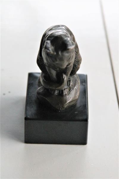 Grote foto beeld sitting cat 16 cm brons marmer antiek en kunst curiosa en brocante