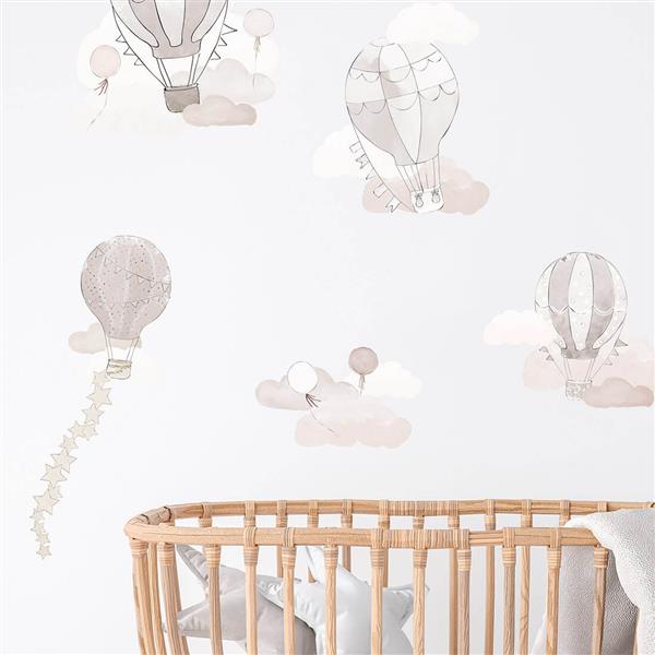 Grote foto muursticker beige balloons balloons kinderen en baby complete kinderkamers