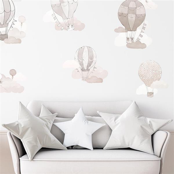 Grote foto muursticker beige balloons balloons kinderen en baby complete kinderkamers