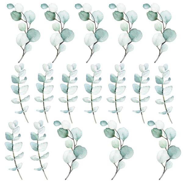 Grote foto muursticker leaves eucalyptus leaves kinderen en baby complete kinderkamers