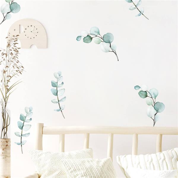 Grote foto muursticker leaves eucalyptus leaves kinderen en baby complete kinderkamers
