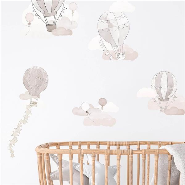 Grote foto muursticker beige balloons balloons kinderen en baby complete kinderkamers