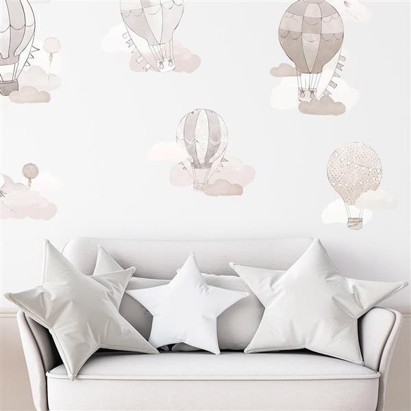 Grote foto muursticker beige balloons balloons kinderen en baby complete kinderkamers