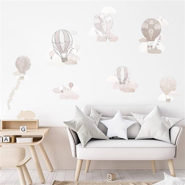 Grote foto muursticker beige balloons balloons kinderen en baby complete kinderkamers