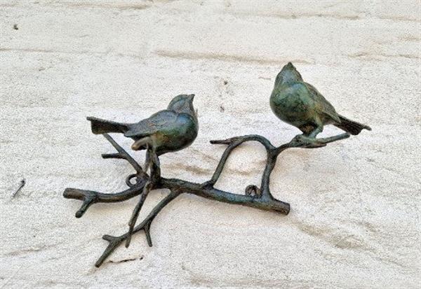 Grote foto beeldje birds on a branch wall art brons antiek en kunst curiosa en brocante