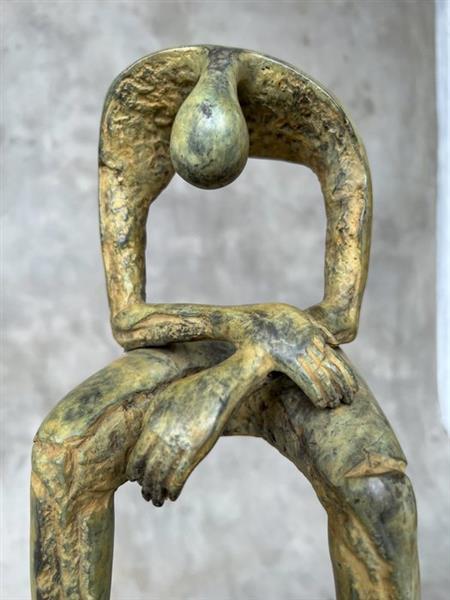 Grote foto sculptuur no reserve price modern bronze sculpture seated bronze sculpture seated giant abs antiek en kunst curiosa en brocante