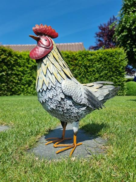 Grote foto beeldje a metal chicken ijzer gegoten gesmeed antiek en kunst curiosa en brocante