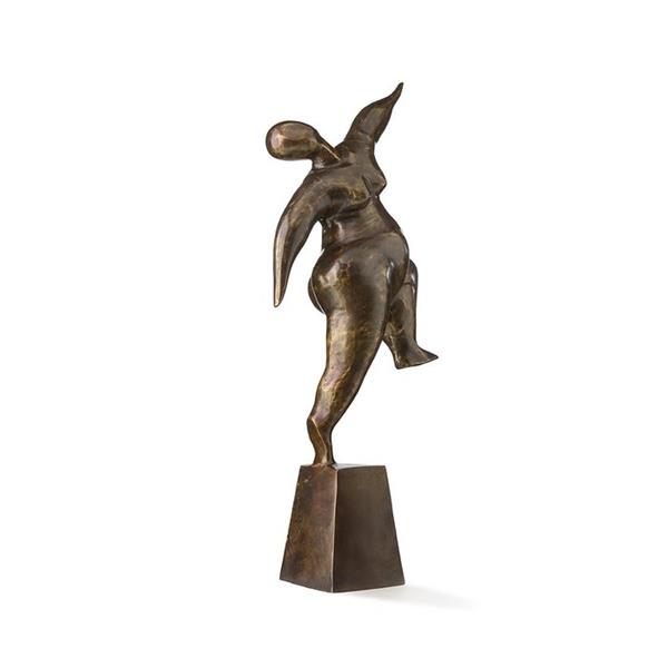 Grote foto sculptuur no reserve price statue of a volupuous lady doing a handstand patinated bronze 53.5 antiek en kunst curiosa en brocante