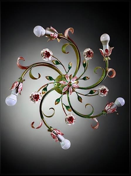 Grote foto slc illumina mg plafondlamp het blad ijzer gesmeed antiek en kunst curiosa en brocante