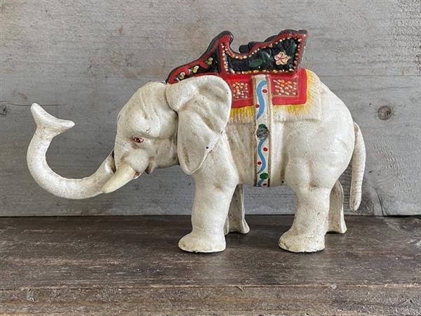 Grote foto decoratief ornament mechanische spaarpot olifant europa antiek en kunst curiosa en brocante