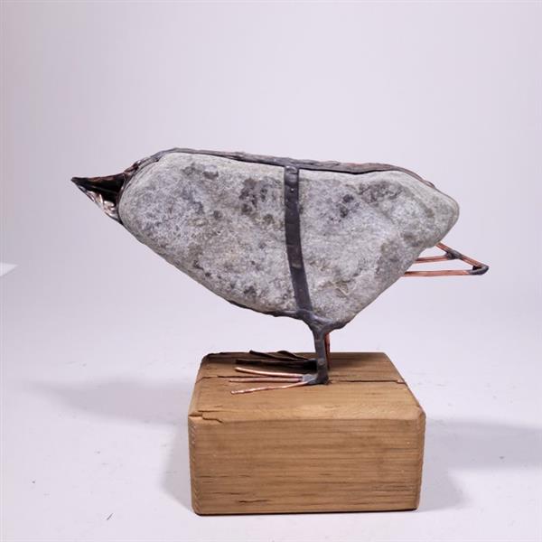 Grote foto jacek drzymala xx xxi sculptuur handmade stone bird no reserve 16 cm hout koper steen antiek en kunst curiosa en brocante