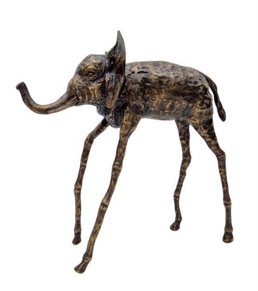 Grote foto beeldje surreal bronze elephant brons antiek en kunst curiosa en brocante