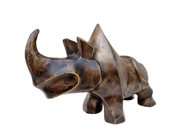 Grote foto beeldje neushoorn brons antiek en kunst curiosa en brocante