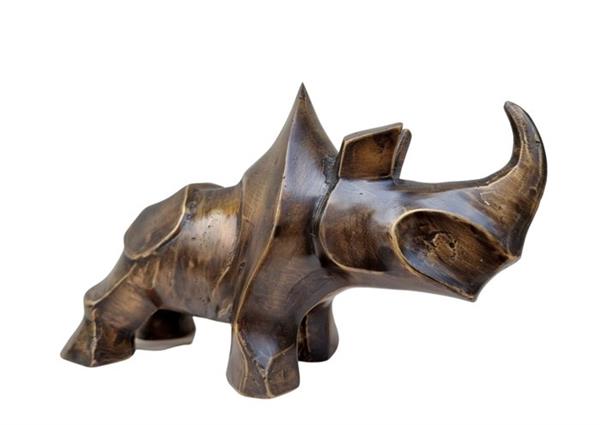 Grote foto beeldje neushoorn brons antiek en kunst curiosa en brocante