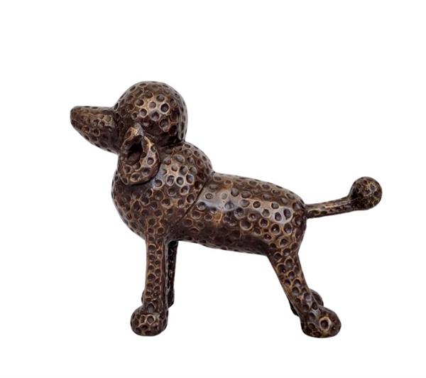 Grote foto beeldje a cute poodle brons antiek en kunst curiosa en brocante