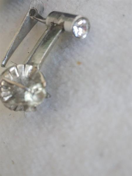 Grote foto zonder minimumprijs oorbellen 19.2 kt. witgoud diamant natuurlijk antiek en kunst curiosa en brocante