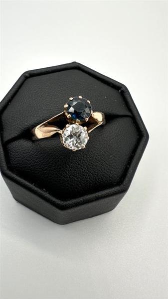 Grote foto ring 14 karaat geel goud diamant natuurlijk antiek en kunst curiosa en brocante