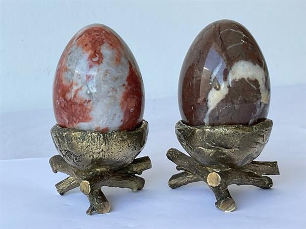 Grote foto sculptuur eieren op nestjes 0 cm marmer brons antiek en kunst curiosa en brocante