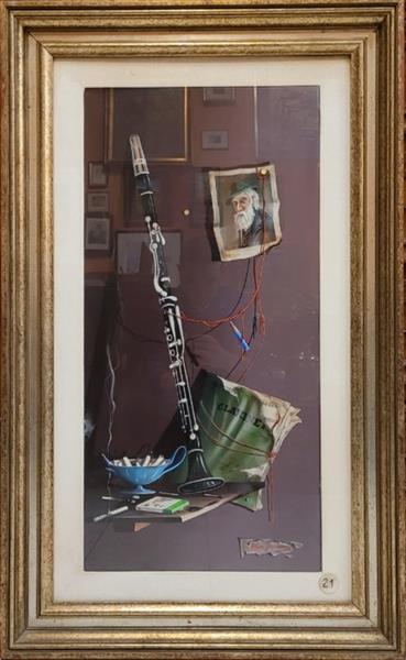 Grote foto alfano dardari 1924 1988 natura morta con clarinetto antiek en kunst curiosa en brocante