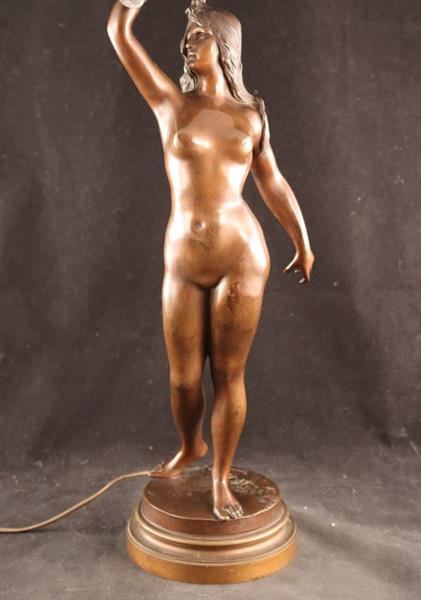 Grote foto anton nelson 1880 1910 naakt lamp brons antiek en kunst curiosa en brocante