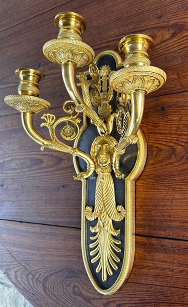 Grote foto antique gild bronze french empire wall sconce applique wandlamp brons verguld verzilverd gepa antiek en kunst curiosa en brocante