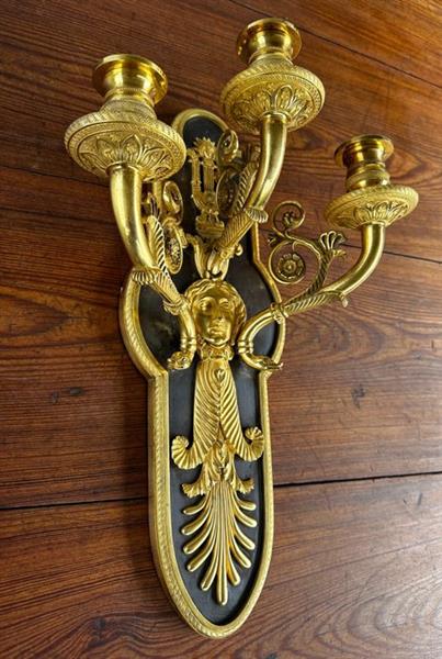 Grote foto antique gild bronze french empire wall sconce applique wandlamp brons verguld verzilverd gepa antiek en kunst curiosa en brocante