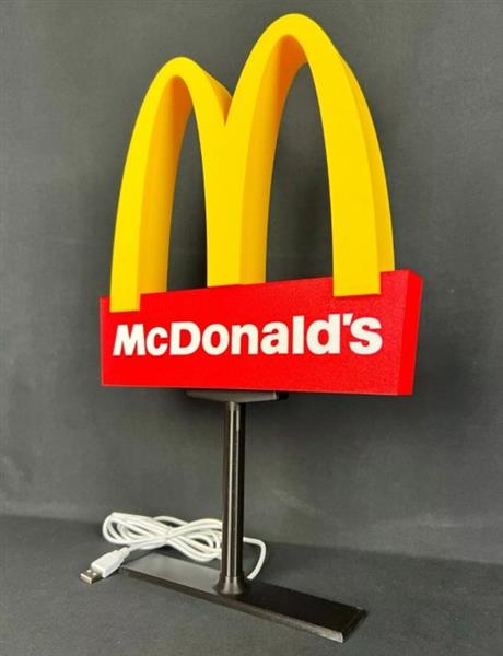 Grote foto lampada mcdonalds fan art articolo appena realizzato creazione con piedistallo produzione lich antiek en kunst curiosa en brocante