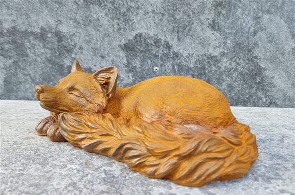 Grote foto beeldje a sleeping fox ijzer gegoten antiek en kunst curiosa en brocante