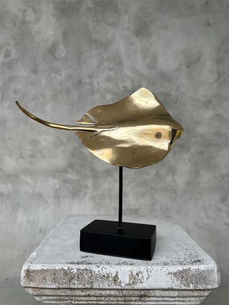 Grote foto beeld no reserve price stingray on a stand made of bronze 28 cm brons antiek en kunst curiosa en brocante