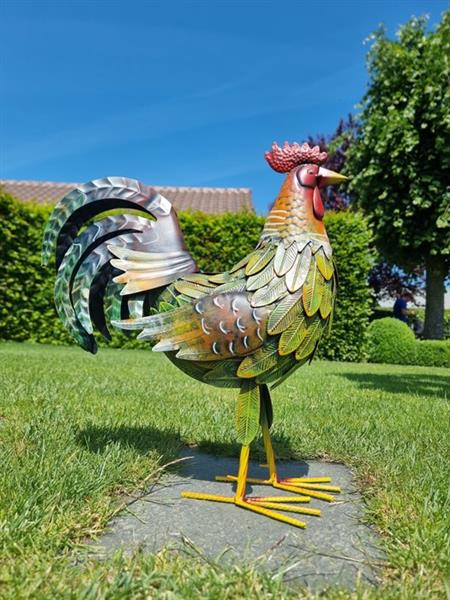 Grote foto beeldje a rooster ijzer gegoten gesmeed antiek en kunst curiosa en brocante