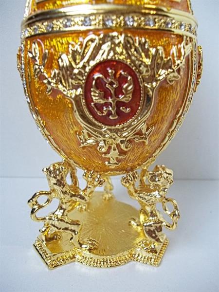 Grote foto sieradendoos big yellow imperial egg faberg style height 15 cm gold plated with 130 austri antiek en kunst curiosa en brocante