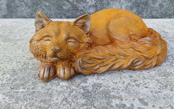 Grote foto beeldje a sleeping fox ijzer gegoten antiek en kunst curiosa en brocante