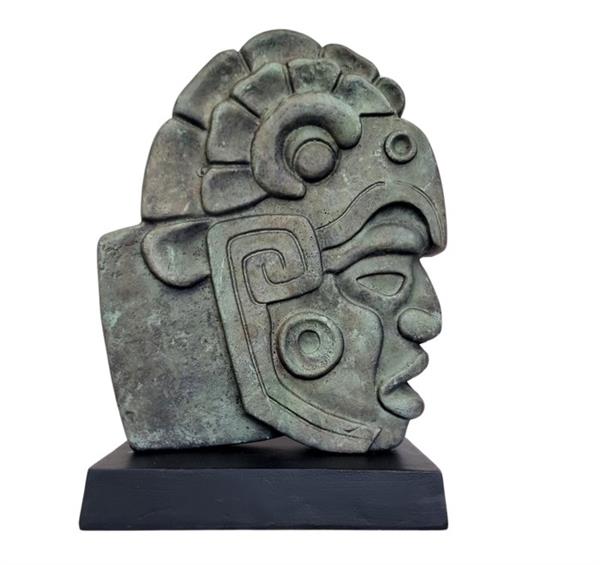 Grote foto sculptuur hacha ceremonieel masker 45 cm aluminium antiek en kunst curiosa en brocante