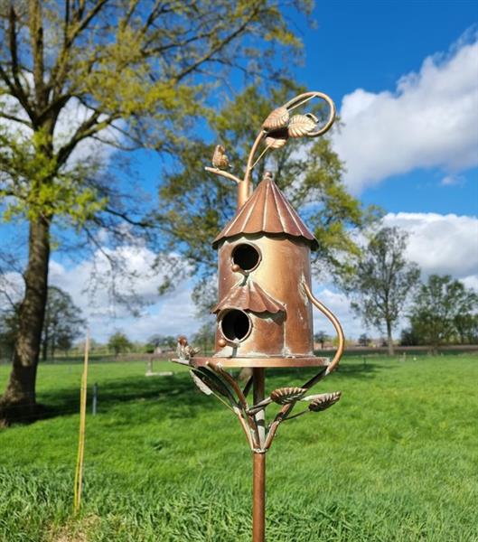 Grote foto beeldje birdhouse ijzer gegoten gesmeed antiek en kunst curiosa en brocante