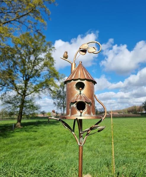 Grote foto beeldje birdhouse ijzer gegoten gesmeed antiek en kunst curiosa en brocante