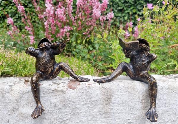 Grote foto sculptuur musical frogs 15 cm gepatineerd brons antiek en kunst curiosa en brocante