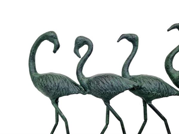 Grote foto figuur lopende flamingo ijzer gegoten antiek en kunst curiosa en brocante