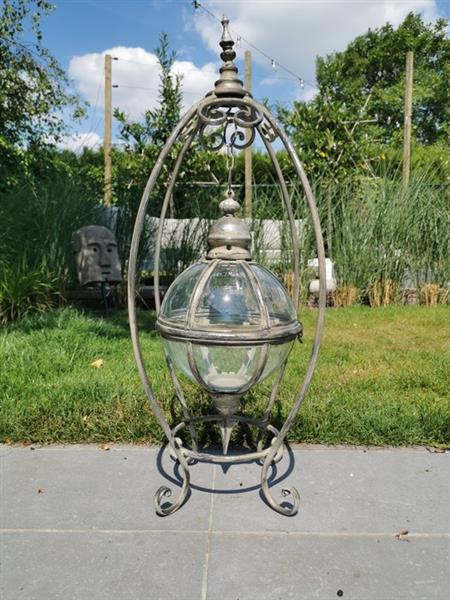 Grote foto lantaarn glas messing antiek en kunst curiosa en brocante