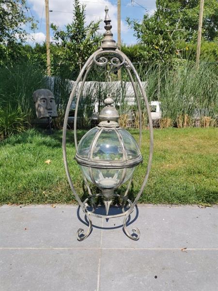 Grote foto lantaarn glas messing antiek en kunst curiosa en brocante