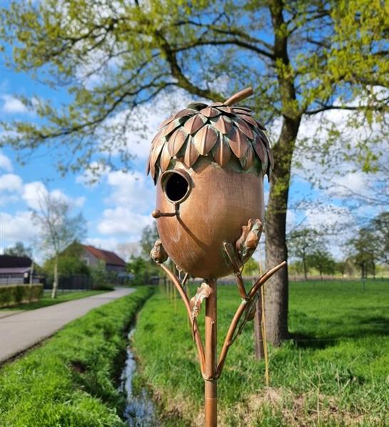 Grote foto beeldje birdhouse ijzer gegoten gesmeed antiek en kunst curiosa en brocante