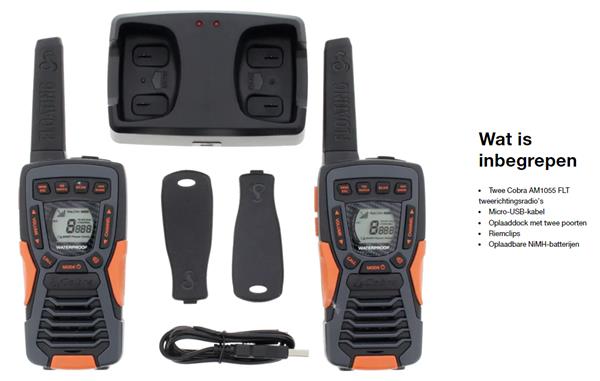 Grote foto cobra walkie talkie set telecommunicatie zenders en ontvangers