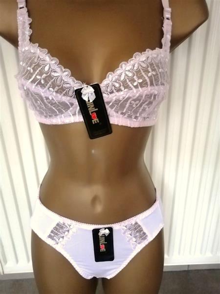 Grote foto babyroze bh zonder beugel met slip d cups kleding dames ondergoed en lingerie