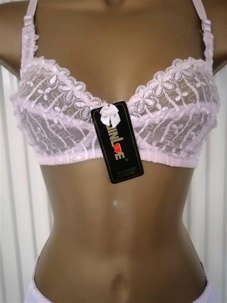Grote foto babyroze bh zonder beugel met slip d cups kleding dames ondergoed en lingerie